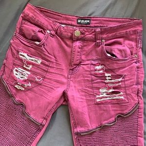 Men’s Red Ribbed Jeans